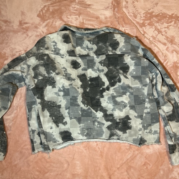 LA MIEL Black and White Denim Jacket - Picture 2 of 3